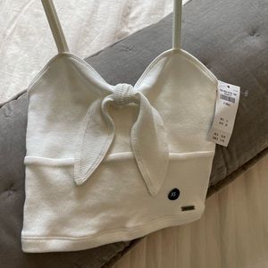 Hollister white cotton tank NWT